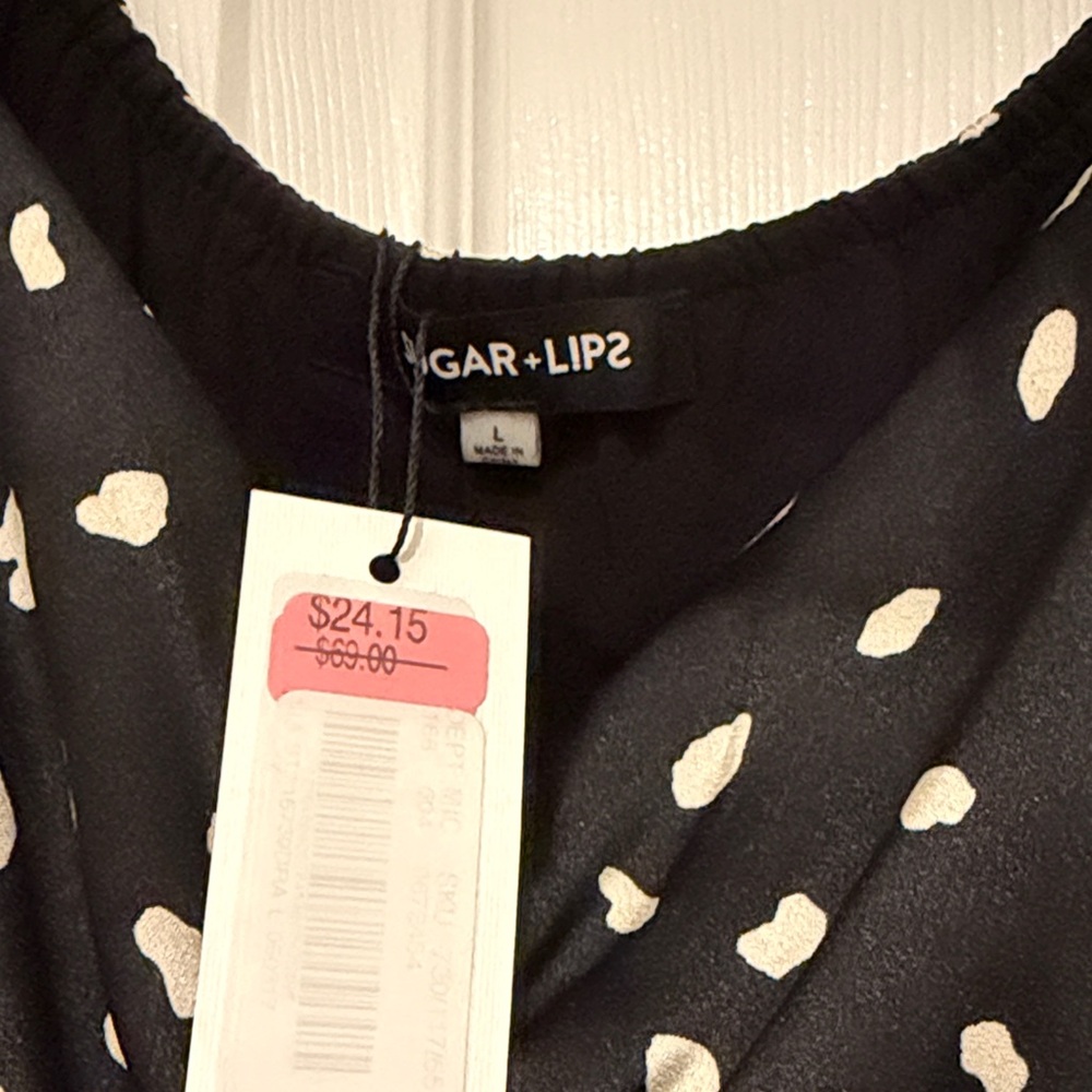 Sugarlips Black and White Patterned Blouse - Picture 2 of 2